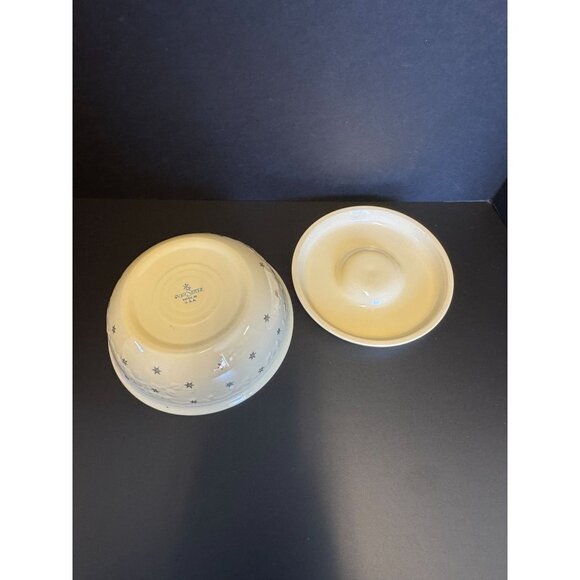 Vintage Homer Laughlin Oven Serve Casserole With Lid Platinum Stars Embossed Pat - Picture 4 of 14